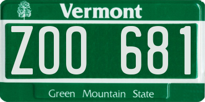 VT license plate ZOO681
