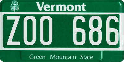 VT license plate ZOO686
