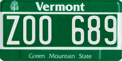 VT license plate ZOO689