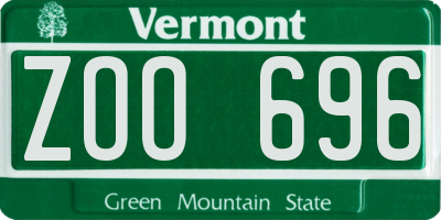 VT license plate ZOO696