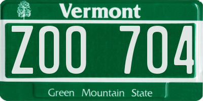 VT license plate ZOO704