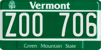 VT license plate ZOO706