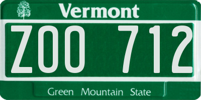 VT license plate ZOO712