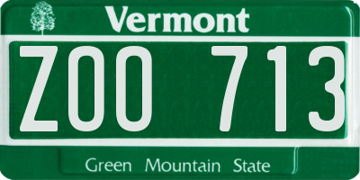 VT license plate ZOO713