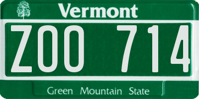 VT license plate ZOO714
