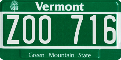 VT license plate ZOO716