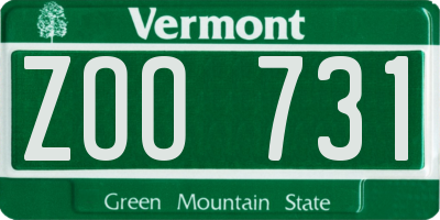 VT license plate ZOO731