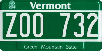 VT license plate ZOO732
