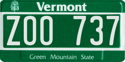 VT license plate ZOO737