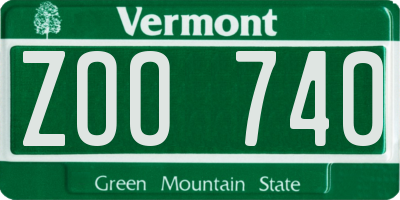 VT license plate ZOO740