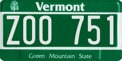VT license plate ZOO751