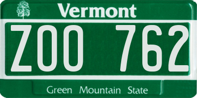 VT license plate ZOO762