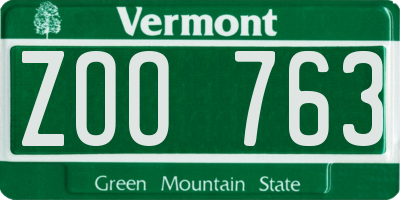 VT license plate ZOO763