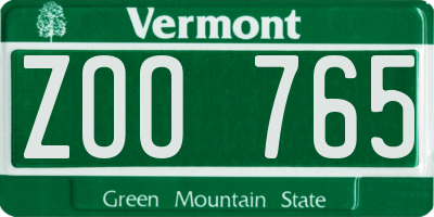 VT license plate ZOO765