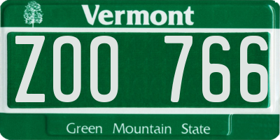 VT license plate ZOO766