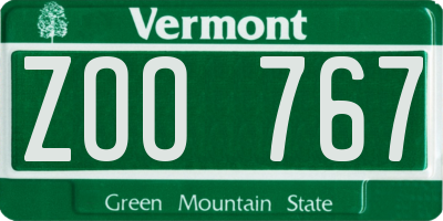 VT license plate ZOO767