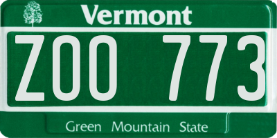 VT license plate ZOO773