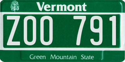 VT license plate ZOO791