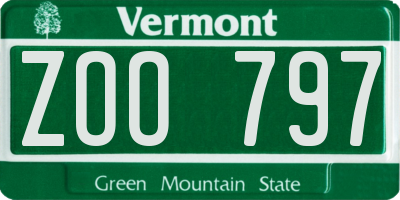 VT license plate ZOO797