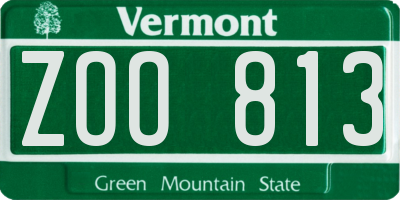 VT license plate ZOO813