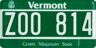 VT license plate ZOO814