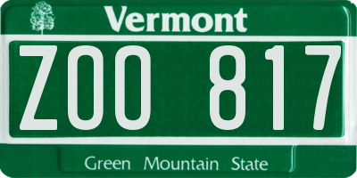 VT license plate ZOO817