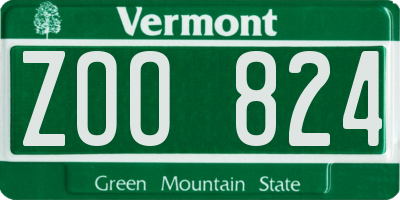 VT license plate ZOO824