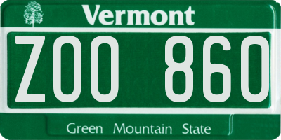 VT license plate ZOO860
