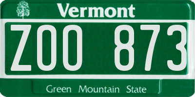 VT license plate ZOO873