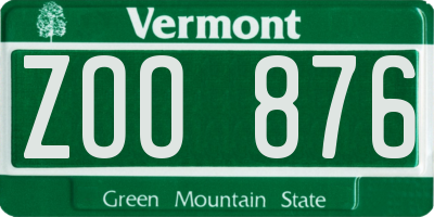 VT license plate ZOO876