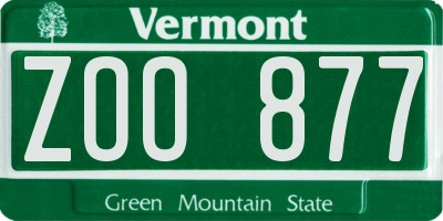 VT license plate ZOO877