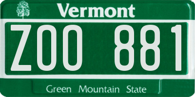 VT license plate ZOO881