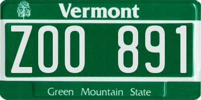 VT license plate ZOO891