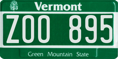 VT license plate ZOO895