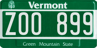 VT license plate ZOO899