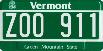 VT license plate ZOO911