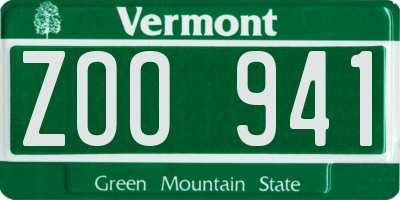 VT license plate ZOO941