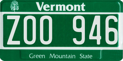 VT license plate ZOO946