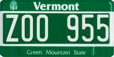 VT license plate ZOO955