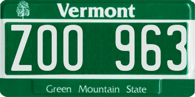 VT license plate ZOO963