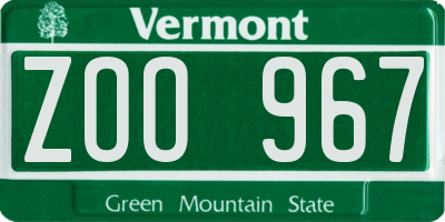 VT license plate ZOO967