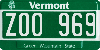 VT license plate ZOO969