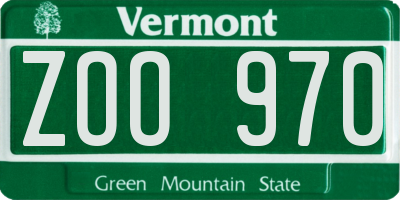 VT license plate ZOO970