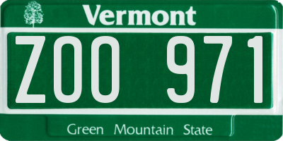 VT license plate ZOO971