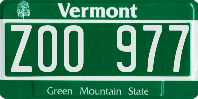 VT license plate ZOO977