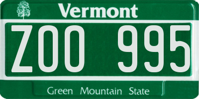 VT license plate ZOO995