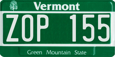 VT license plate ZOP155
