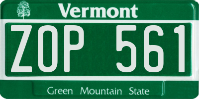 VT license plate ZOP561