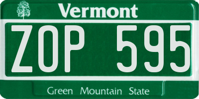 VT license plate ZOP595