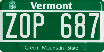 VT license plate ZOP687